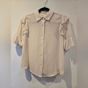 Elie Elie Tahari Ruffle Sleeve Blouse Size XS